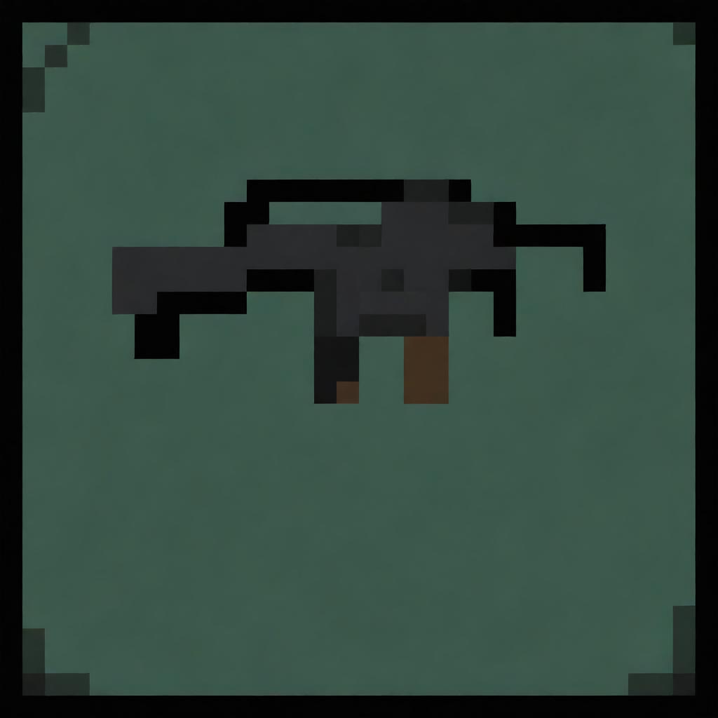 Create a pixel art version of an MP7 submachine gun in a 32x32 pixel grid