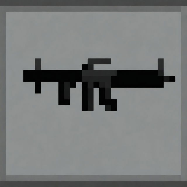 Create a pixel art version of an MP7 submachine gun in a 32x32 pixel grid