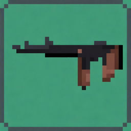 Create a pixel art version of an MP7 submachine gun in a 32x32 pixel grid