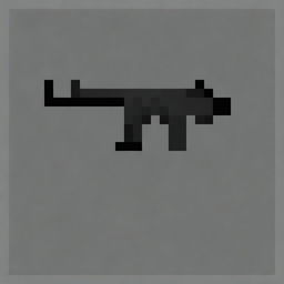 Create a pixel art version of an MP7 submachine gun in a 32x32 pixel grid