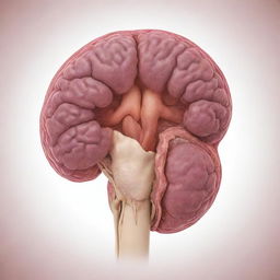 Illustration of a medical diagram showing a pheochromocytoma, a rare tumor of the adrenal glands, featuring the internals of the organ and the tumor. Visualize it in a realistic, medically accurate style.