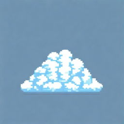 A cloud in pixel art style, featuring soft and fluffy edges with a simple and minimalistic design