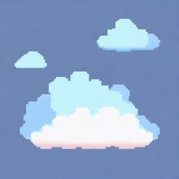 A cloud in pixel art style, featuring soft and fluffy edges with a simple and minimalistic design