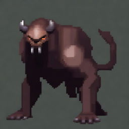 A realistic beast in pixel art style, showcasing detailed textures and lifelike features