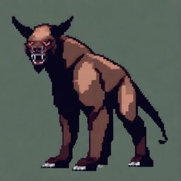 A realistic beast in pixel art style, showcasing detailed textures and lifelike features