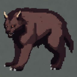 A realistic beast in pixel art style, showcasing detailed textures and lifelike features