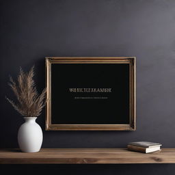 A horizontal vintage art frame mockup with dimensions 11x9 inches