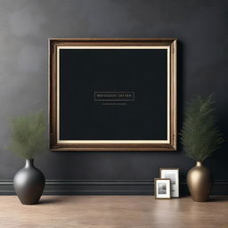 A horizontal vintage art frame mockup with dimensions 11x9 inches