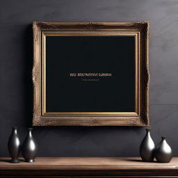 A horizontal vintage art frame mockup with dimensions 8x6 inches