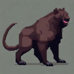 A large, realistic two-legged beast in pixel art style, showcasing detailed textures and lifelike features