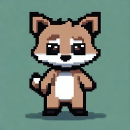 A pixel art depiction of a raccoon