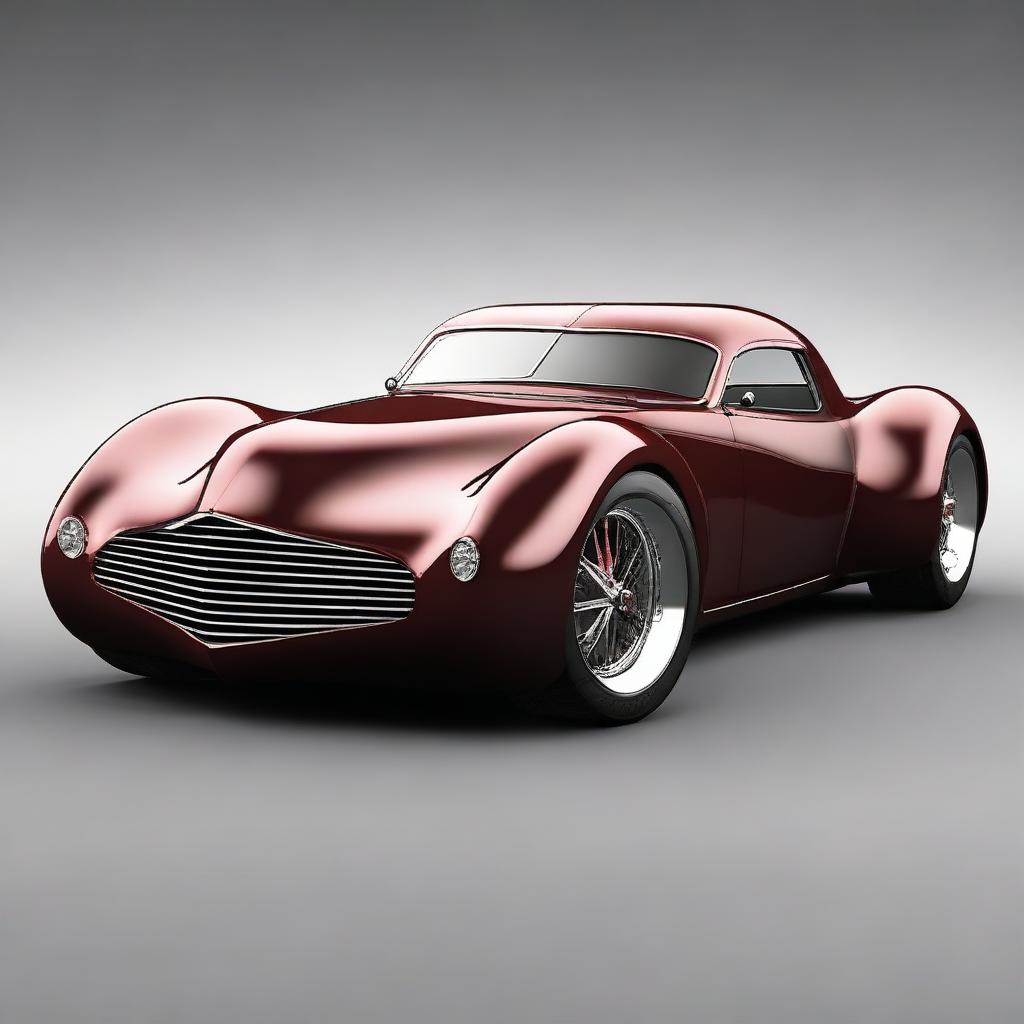 Create a custom hypercar inspired by a 1939 black cherry Chevy coupe