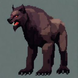 A large, realistic beast that walks on two legs in pixel art style