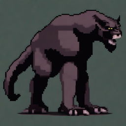 A large, realistic beast that walks on two legs in pixel art style