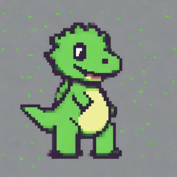 A pixel art depiction of a small dinosaur