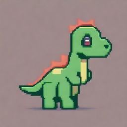 A pixel art depiction of a small dinosaur