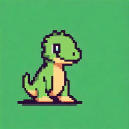 A pixel art depiction of a small dinosaur