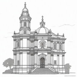 A detailed illustration of Igreja Nossa Senhora da Pena, the historical Matriz church located in Porto Seguro