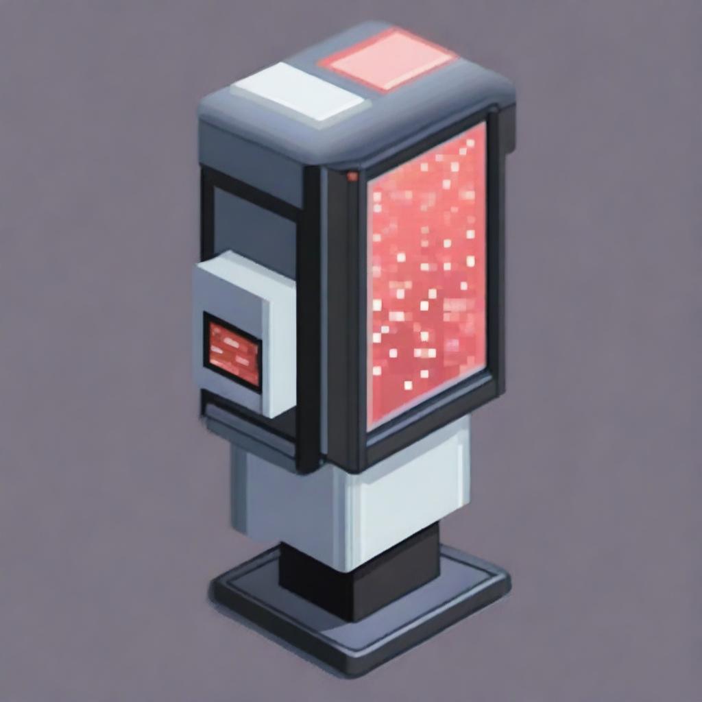 A pixel art image of an automatic dispenser