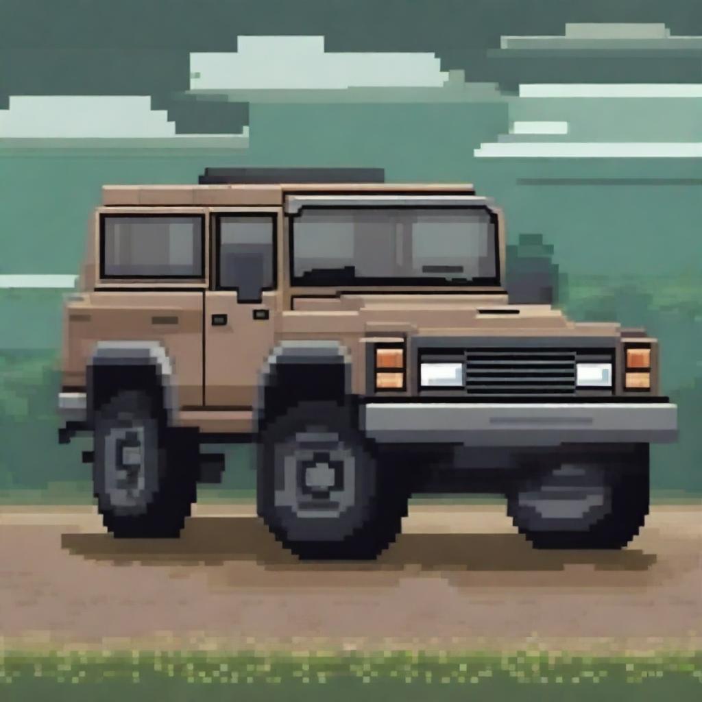 A pixel art image of a Montero truck