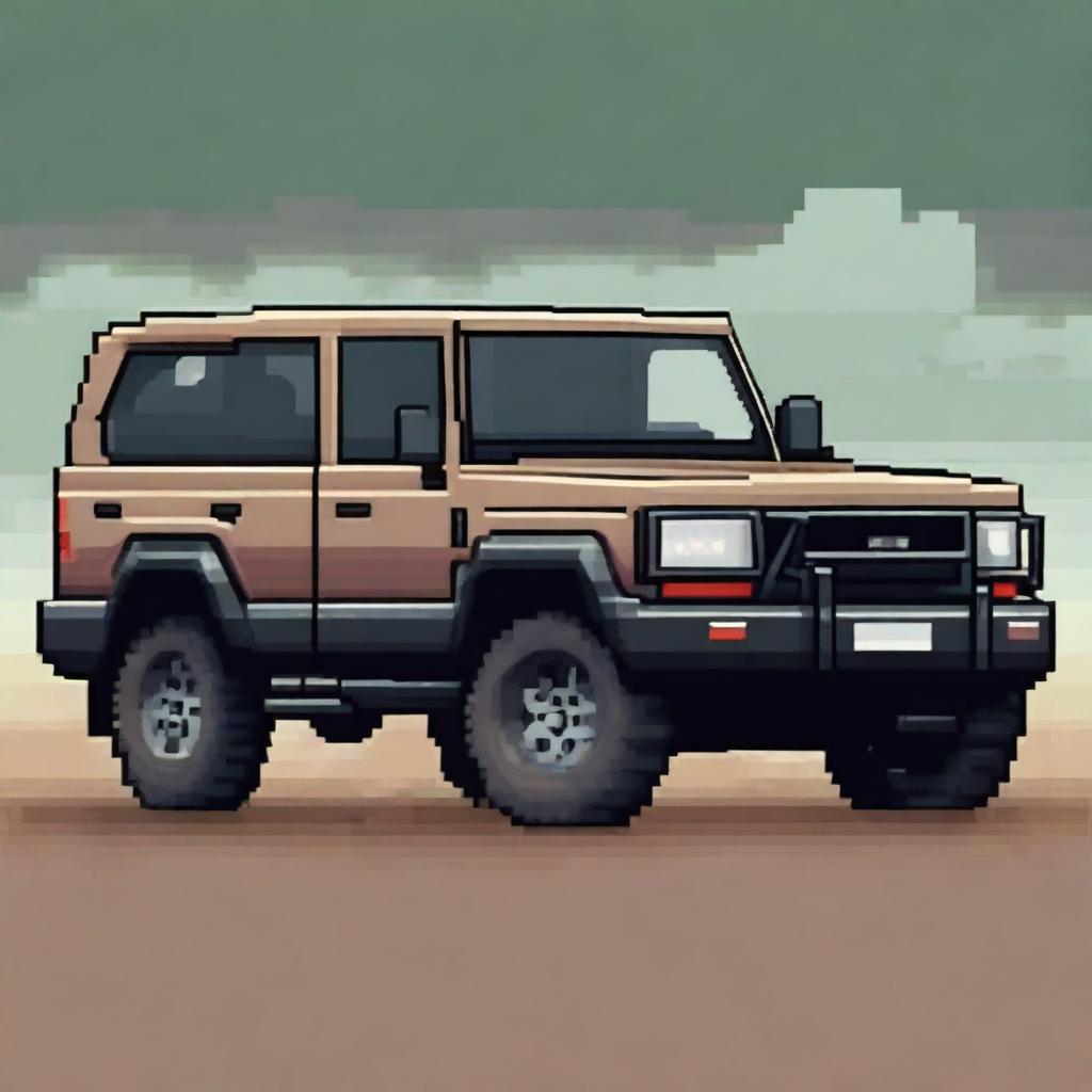 A 2D pixel art image of a Montero truck