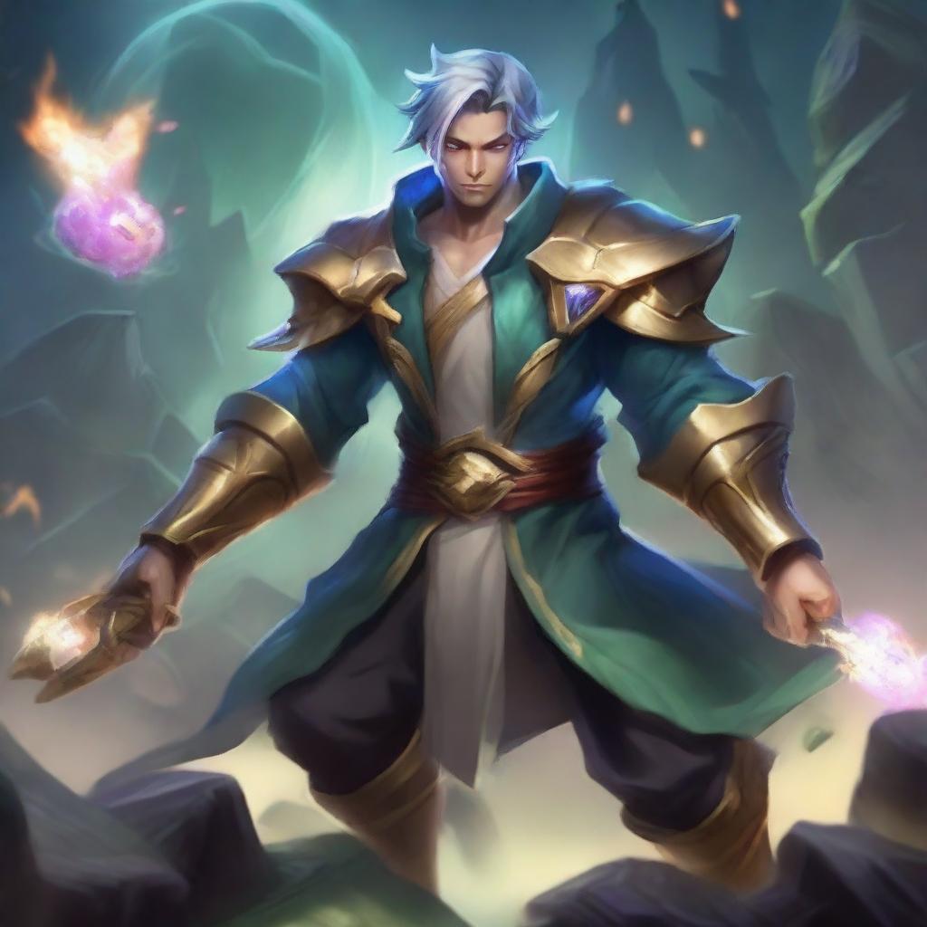 Imagen de Maestro Yi del juego League of Legends, inicialmente perdiendo todas las teamfights, pero destacándose en el farmeo y la realización de objetivos