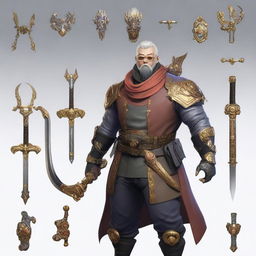 Maestro Yi from the PsyOps skin line, surrounded by various types of swords