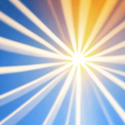 A vibrant and detailed image of the sun, radiating bright golden rays against a clear blue sky