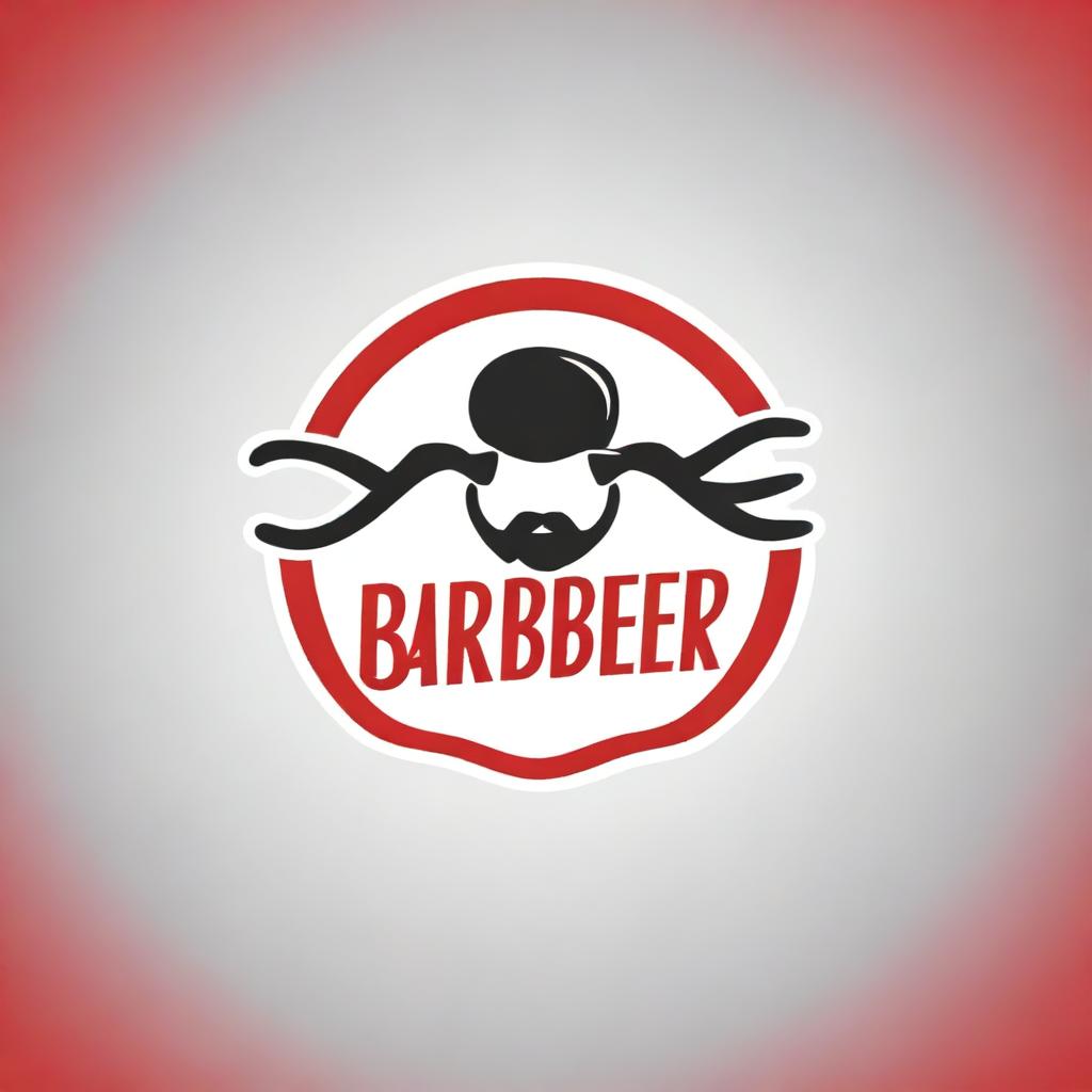 A stylish and modern logo for a barbershop, featuring classic barber elements like scissors, a comb, and a barber pole