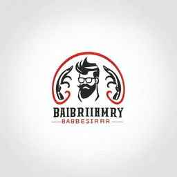 A stylish and modern logo for a barbershop, featuring classic barber elements like scissors, a comb, and a barber pole