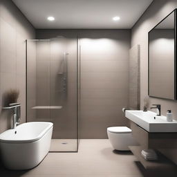 A modern bathroom design with dimensions of 2