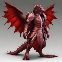 A magnificent suit of magical armor crafted with the scales of a red dragon