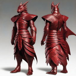 A magnificent suit of magical armor crafted with the scales of a red dragon