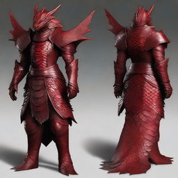 A magnificent suit of magical armor crafted with the scales of a red dragon