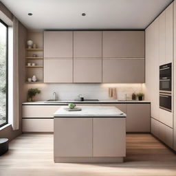 A cozy and functional kitchen designed within a 4-meter space