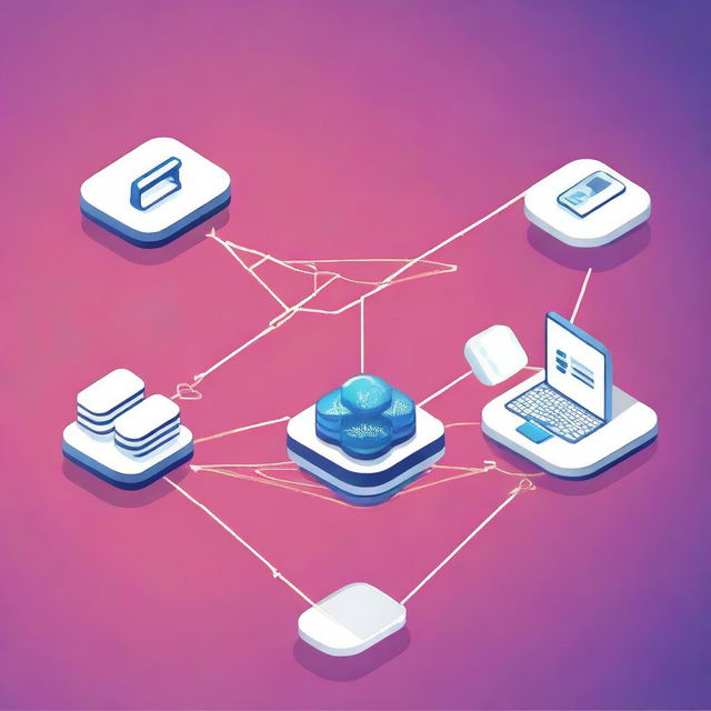 A detailed illustration showing the process of connecting a database with Python