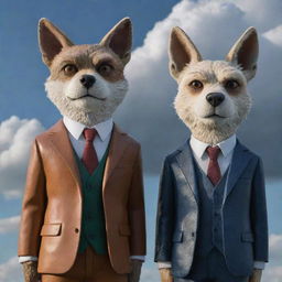 Dexter Morgan from 'Dexter' and Legoshi from 'Beastars' standing side by side in their distinctive styles, under a dramatic sky.