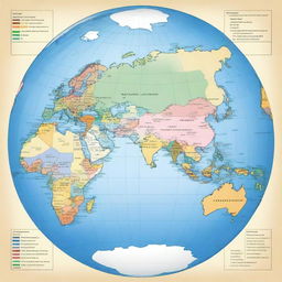 A square map of the planet Earth where all six continents are visible