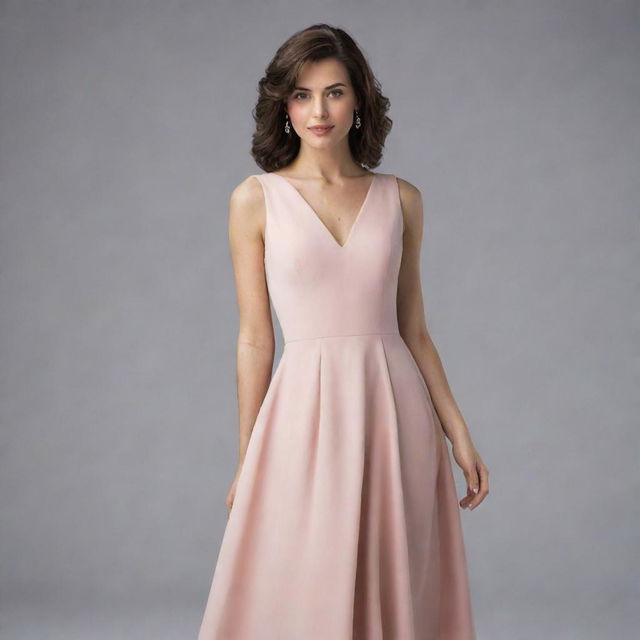 Elegant woman showcasing a stylish, fashionable dress