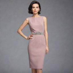 Elegant woman showcasing a stylish, fashionable dress