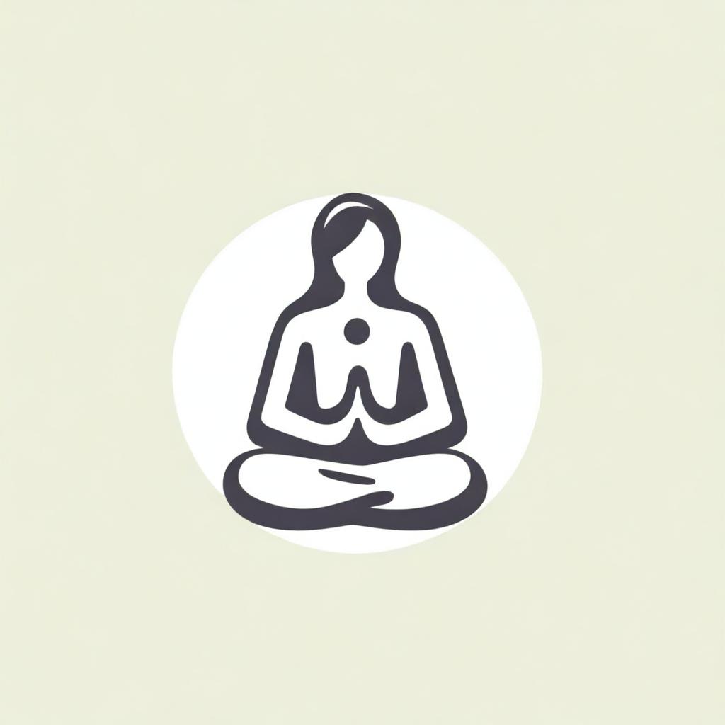 A clean and simple logo of a meditating woman