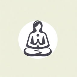 A clean and simple logo of a meditating woman