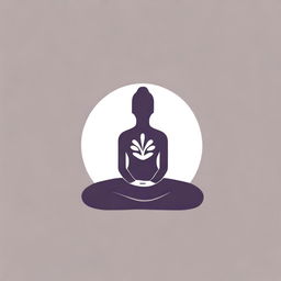 A clean and simple logo of a meditating woman