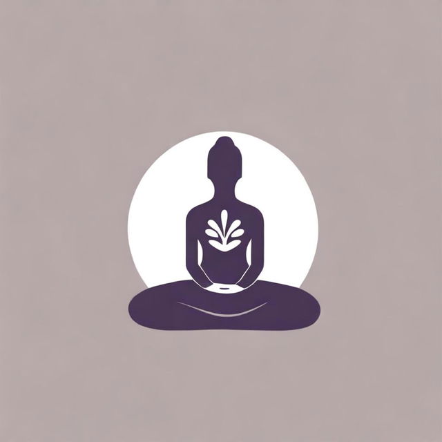 A clean and simple logo of a meditating woman