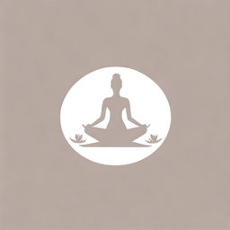 A clean and simple logo of a meditating woman