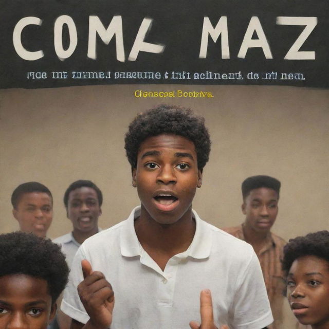 A book cover featuring a 16-year-old black male engaging in a lively debate. The title 'Como me tornei o maior palpiteiro do mundo' and the author's name 'Shoz' are prominently displayed.