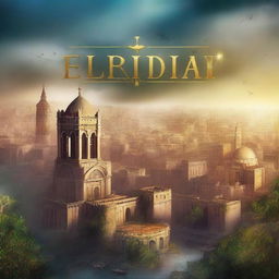 Create a captivating book cover for a novel titled 'Eldrida: The Secret City'