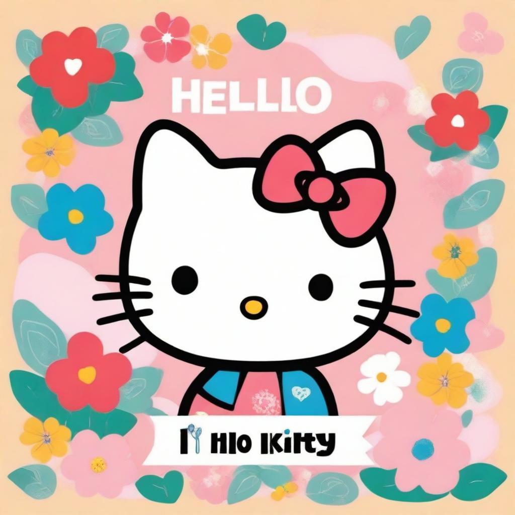 A cute and charming illustration of Hello Kitty with the text 'Irene' displayed prominently