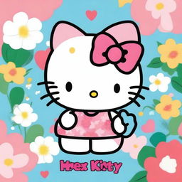 A cute and charming illustration of Hello Kitty with the text 'Irene' displayed prominently