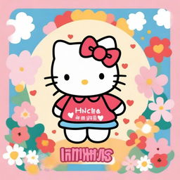 A cute and charming illustration of Hello Kitty with the text 'Irene' displayed prominently